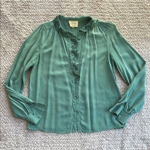 Sezane Chlo Blouse Shirt in Sage